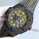 swiss replica HUBLOT Big Bang UNICO Ferrari Carbon Fiber yellow all black case watch (5)_th.jpg